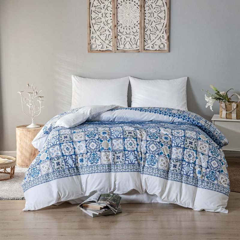 Geometric Shapes Duvet Cover, Queen Duvet Cover + 2 Standard Pillowcases