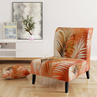 Fauteuil rembourré Palm Trees - Fauteuil de chambre en terre cuite Palm Vibes