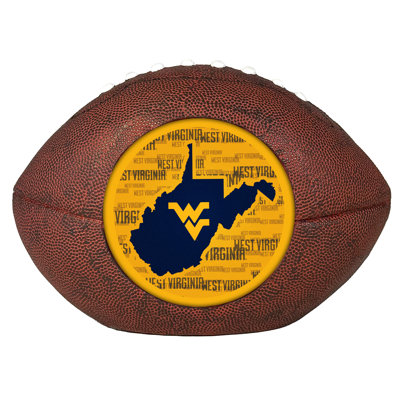 NCAA West Virginia - Logo DEL en résine décorative de football en 3D | 10,5 po