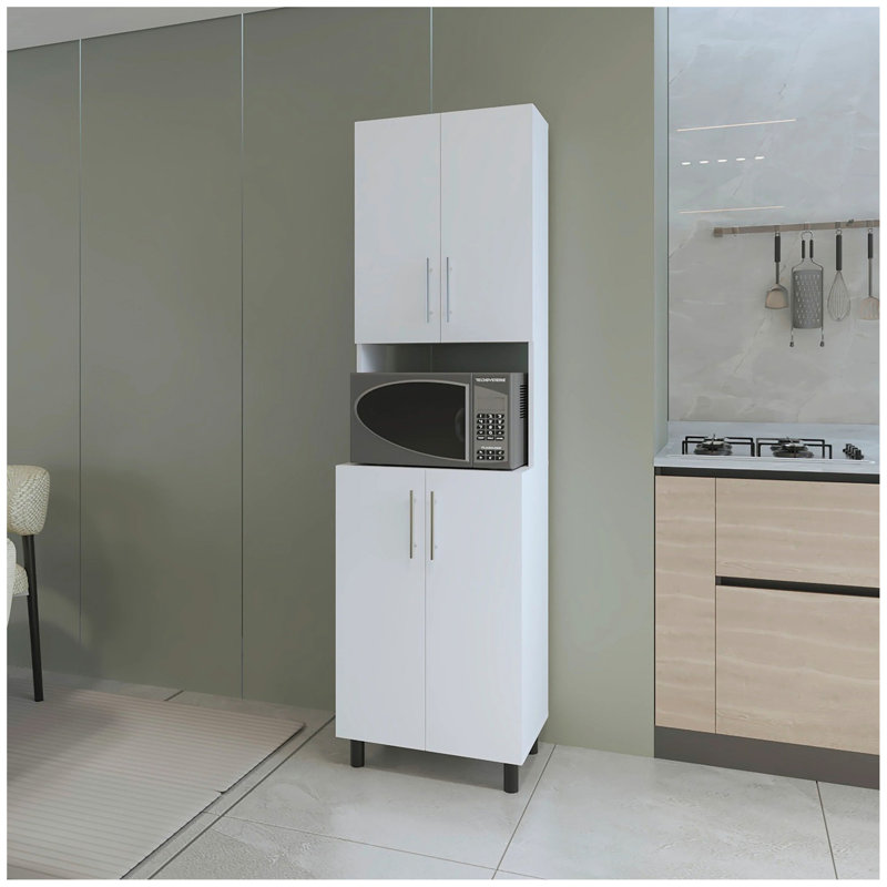 Garde-manger double blanc avec rangement ouvert