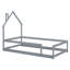 Twin Size Wood Bed With House-Shaped Headboard-1727483588