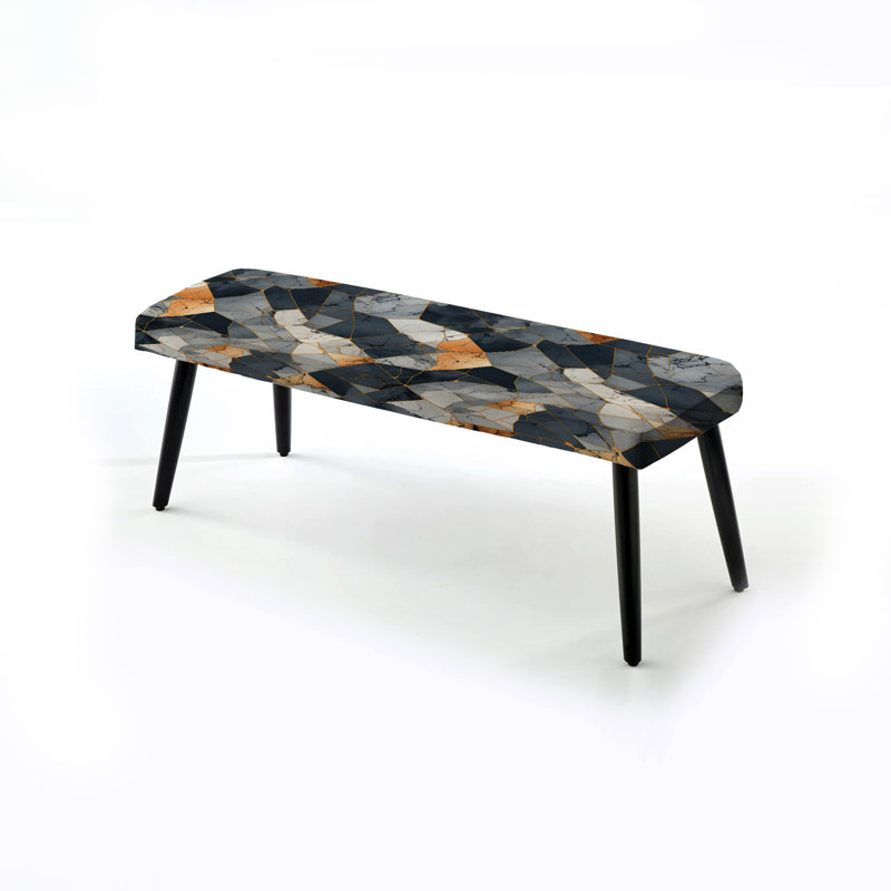 Banc rembourré en marbre gris industriel gris chic