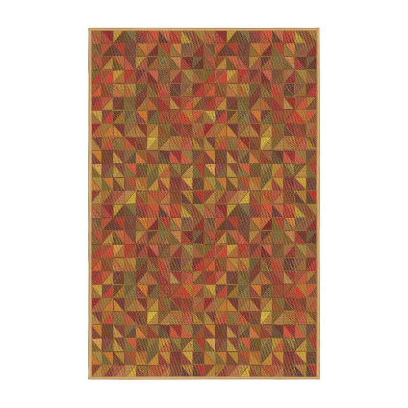 Tapis jaune à motif géométrique Kohlmeier, Rectangle 2 pi x 4 pi