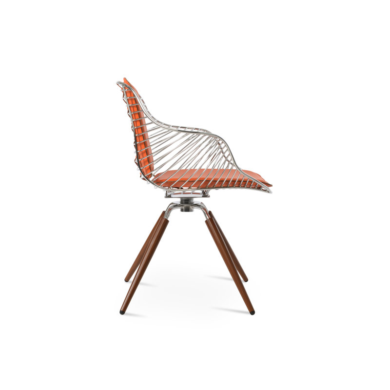 Fauteuil Zebra, Similicuir orange