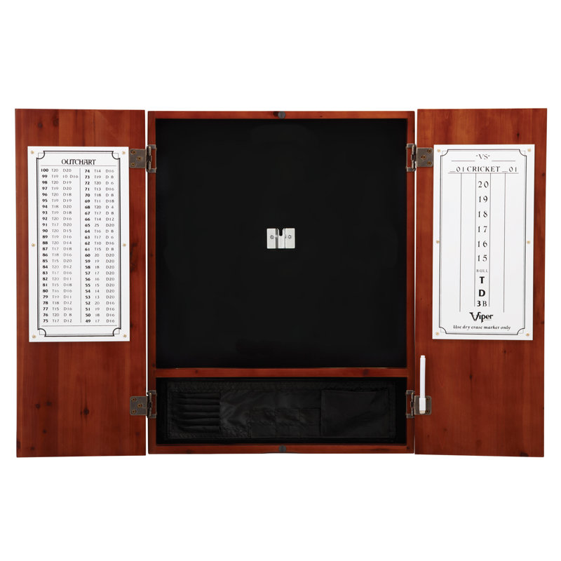 Pine Wood Bristle Dartboard Cabinet Set with Darts