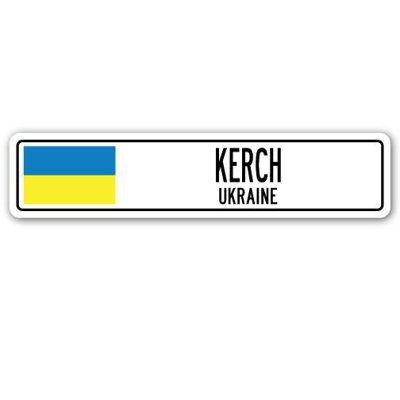 Panneau de signalisation en aluminium Kertch, drapeau de l'Ukraine