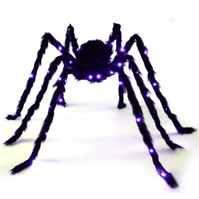 Araignée géante lumineuse de 5 pi avec DEL mauve