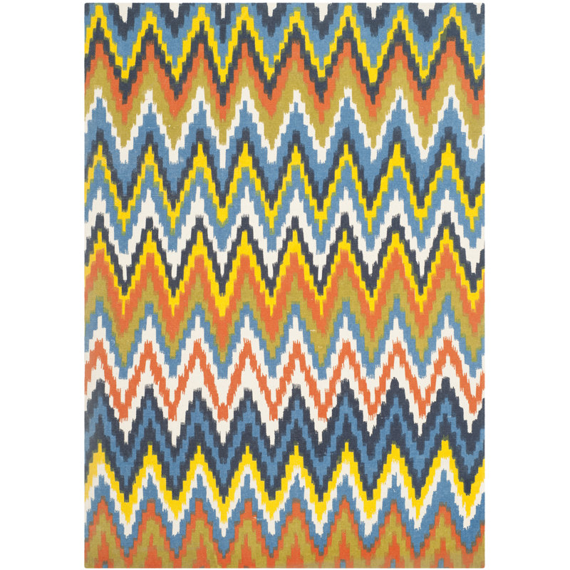 Strock Chevron Cotton Hand Woven Area Rug, Rectangle 122 x 183 cm