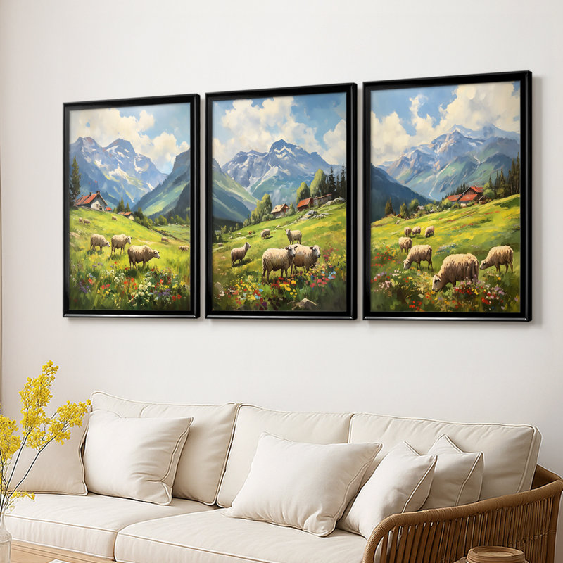 ANIMALS Series CECV III - Toile tendue avec châssis encadré - 3 pièces, H 21 po x l 30 po