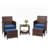 5 Pieces Outdoor Wicker Patio Conversation Set With Cushions And Ottoman-855094273