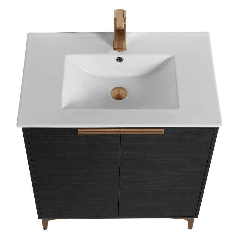 Ensemble de meuble-lavabo simple 30 po Damontrae, Or mat