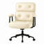 Fauteuil de bureau capitonné en similicuir avec accoudoirs rembourrés-934683213