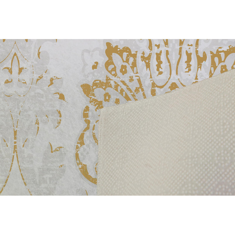 Elegant Hall Carpet, 3D Digital Print Design, 3.9 x 4.9 ft | 100% Polyester, Antibacterial, Non-Slip PVC Dot Underside, Pile Height: 0.04 in, Machine Washable, Perfect for Living Room & Entryway Decor