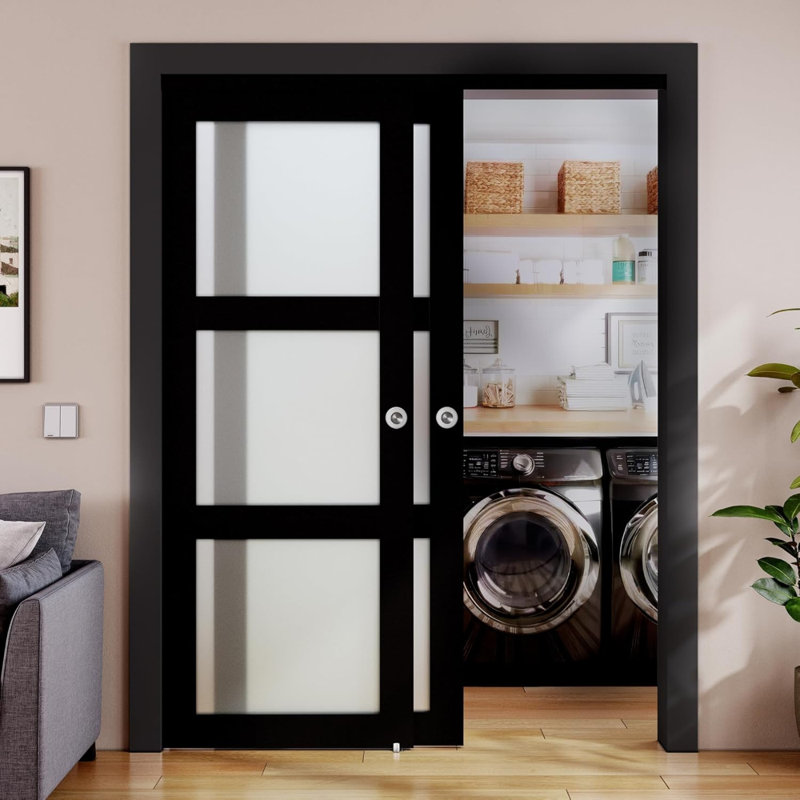 Portes d'armoire coulissantes noires