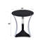 Table de bout en verre noir et finition chromée