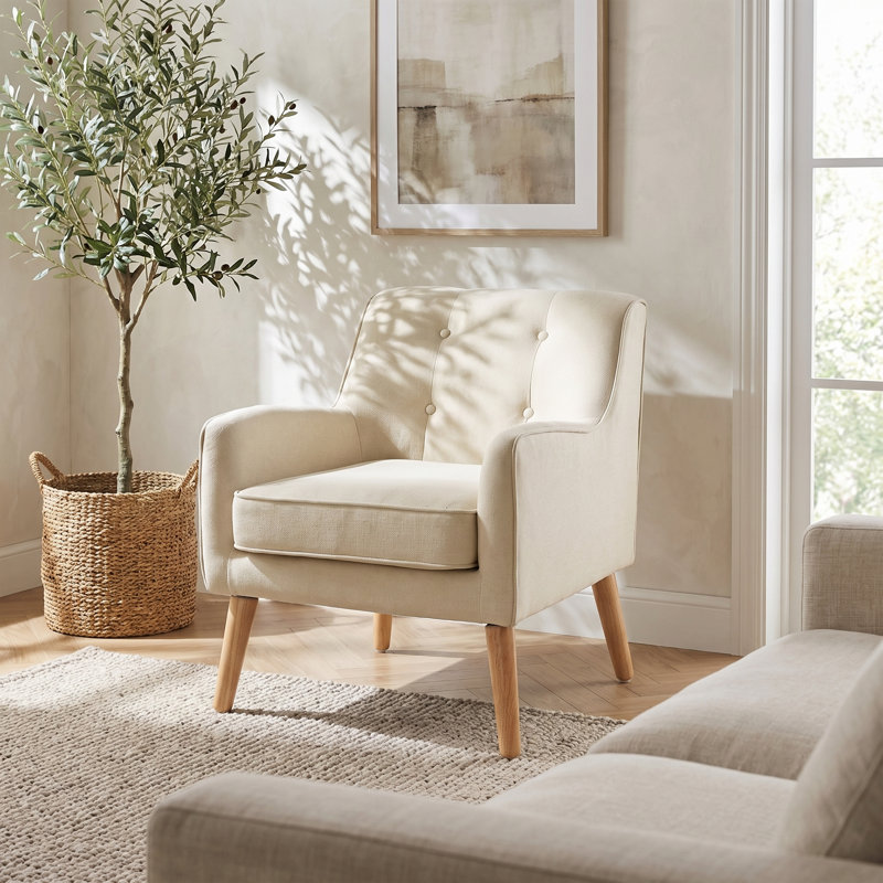 Fauteuil d'appoint Mid-Century, Beige