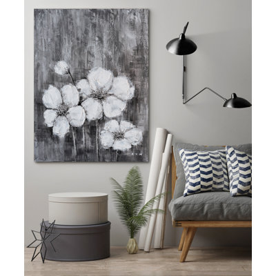 Fleurs - peinture sur toile tendue
