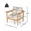 Ensemble de chaises longues en bois d'acacia beige l 29 po x P 34,25 po x H 34,5 po Terassi