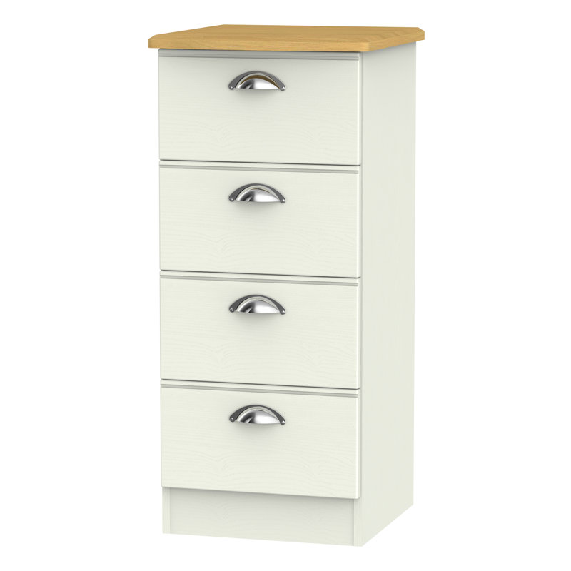 Fully Assembled Murier 4 Drawer, Cream Ash/Riviera Oak