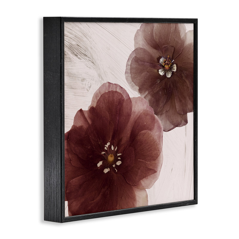 Paire de fleurs de beurre de cacao, estampe numérique, design par Annabelle Hall, H 12 po x l 12 po