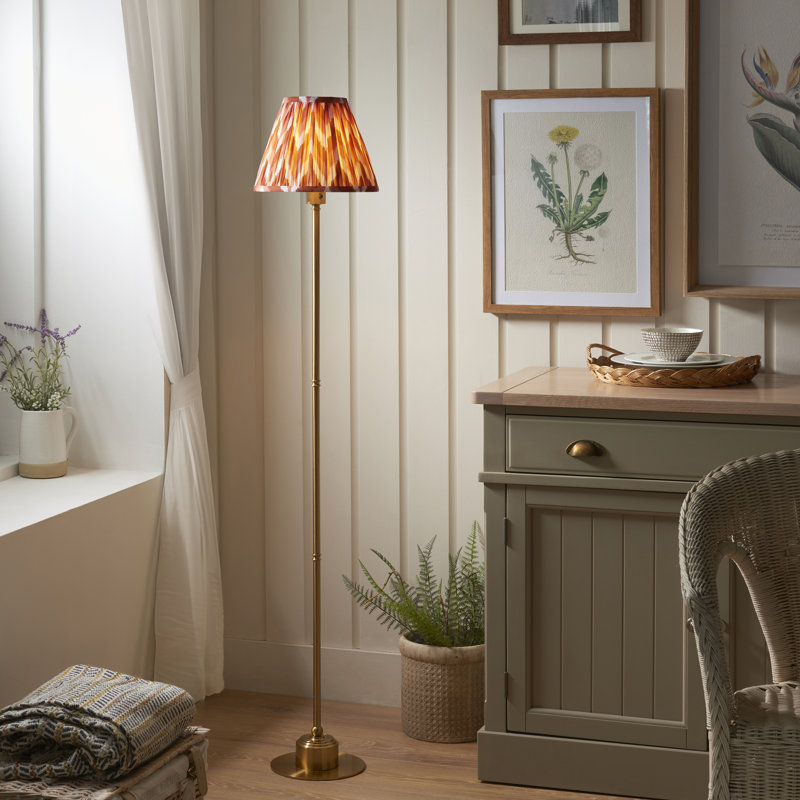140cm Brushed LED Traditional Floor Lamp, Orange