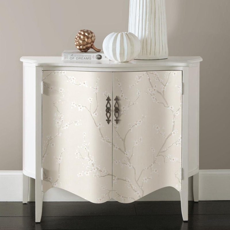 Arpin Peel & Stick Floral Roll, Pearl