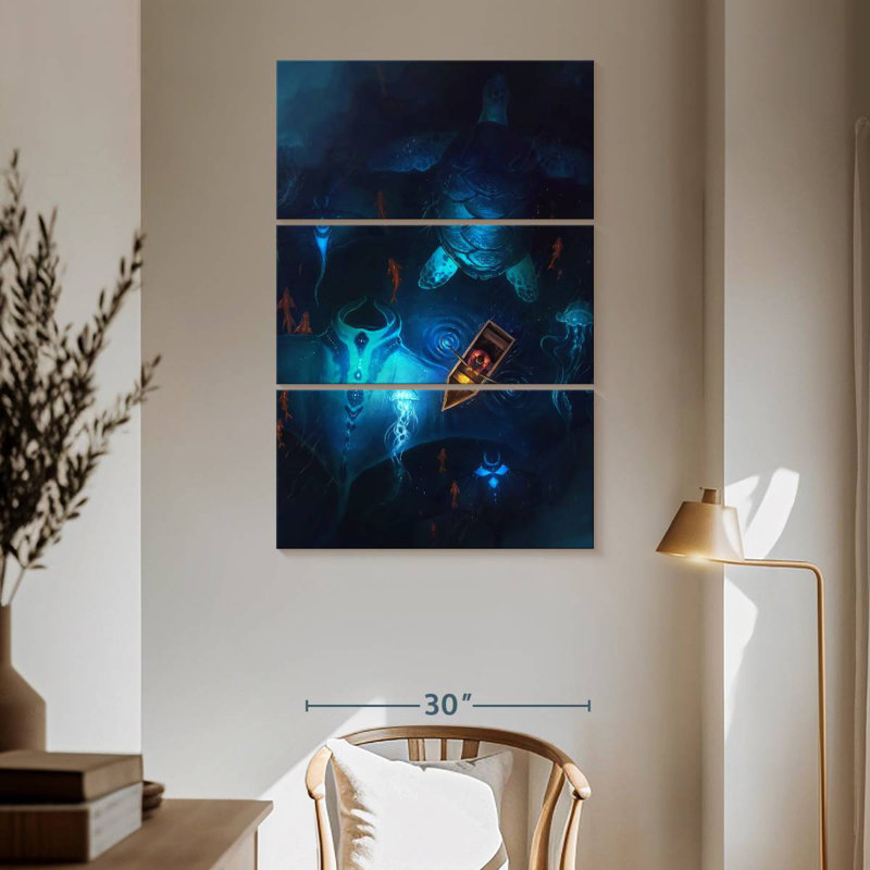 Kelan Night Fishing Adventure, 65" H x 42" W