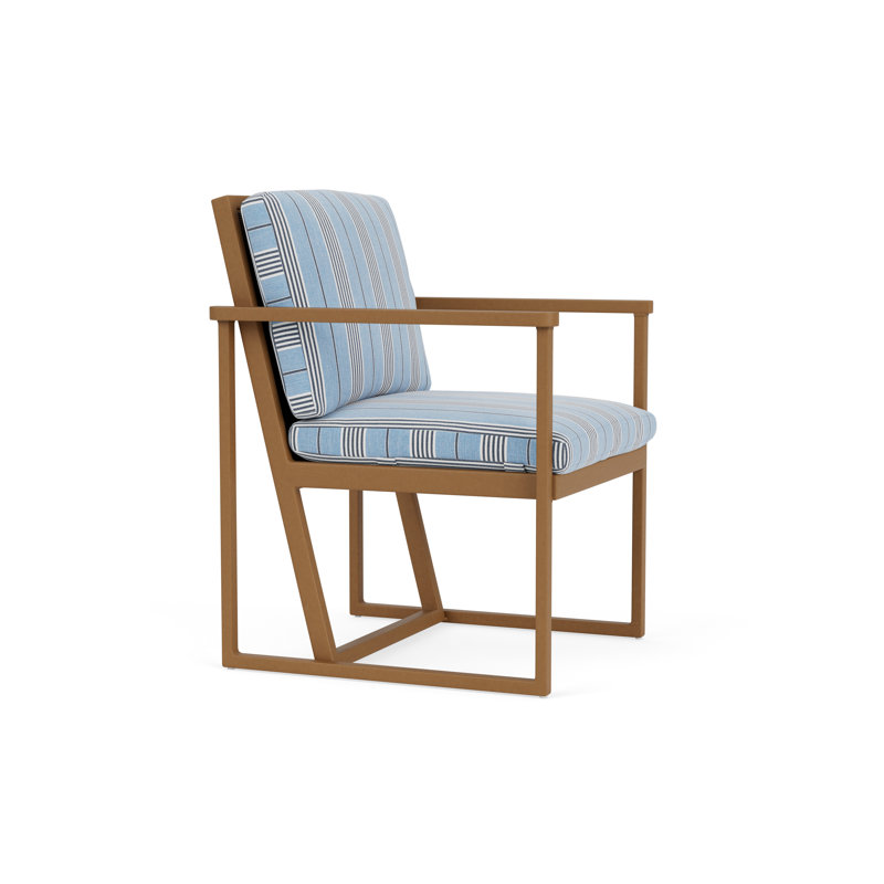 Summit Outdoor Dining Armchair, Ebony, Hansen Sky, Hickory
