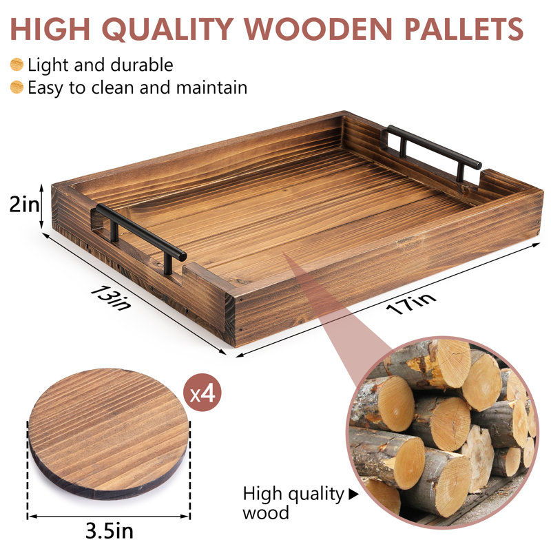Adell Solid Wood Tray, Brown
