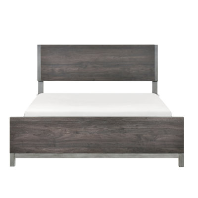 Grand lit, charisme moderne, gris brunâtre et argent antique