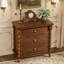 French Country Farmhouse 3 Drawer Chests Nightstand with Turned Legs