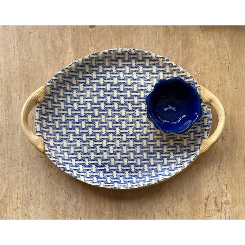 Cobalt Stoneware Condiment Server