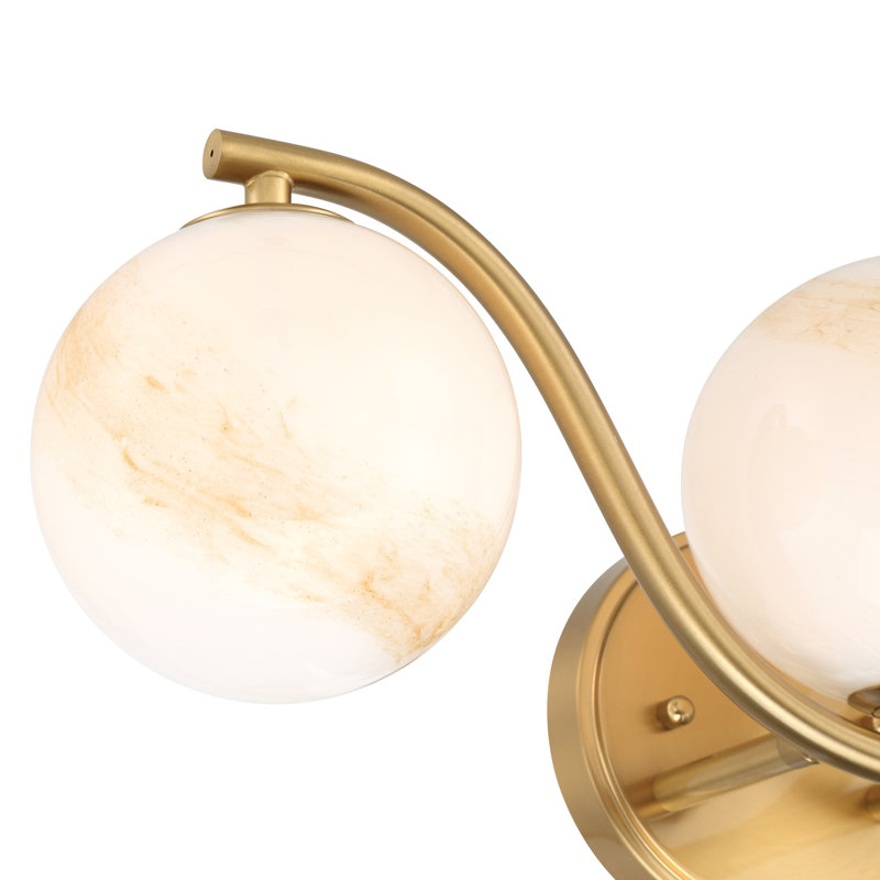 Éclairage pour meuble-lavabo Triple Globe Wave, Brushed Gold