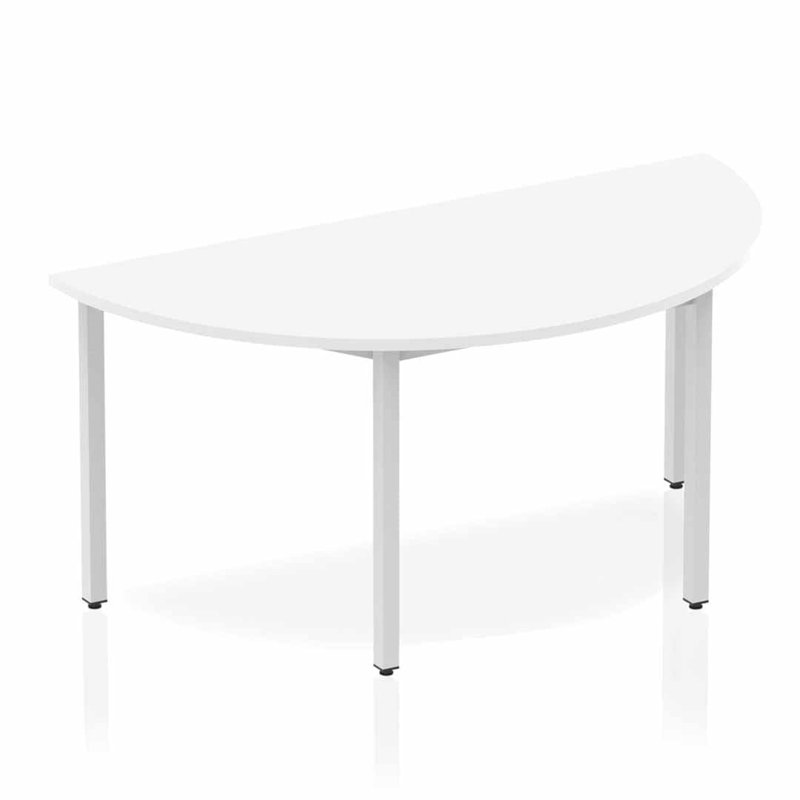 Kyvan 160cm Half-circle Conference Table, White