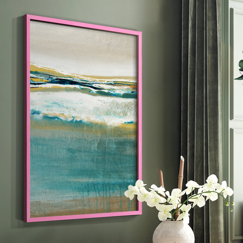 Reproduction encadrée Aqua Quartz V2 - bois massif, Rose, H 10 po x l 8 po