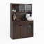 Armoire de rangement pour garde-manger de 71 po de hauteur, armoire de présentation grande capacité avec portes en verre Reeded et support pour micro-ondes