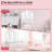 Vanity Table and Chair Set, Makeup Vanity Set with Stool and 3 Mirrors, Wood Dressing Table with Adjustable LED Lighting and Drawer, Pretend Play Vanity Set