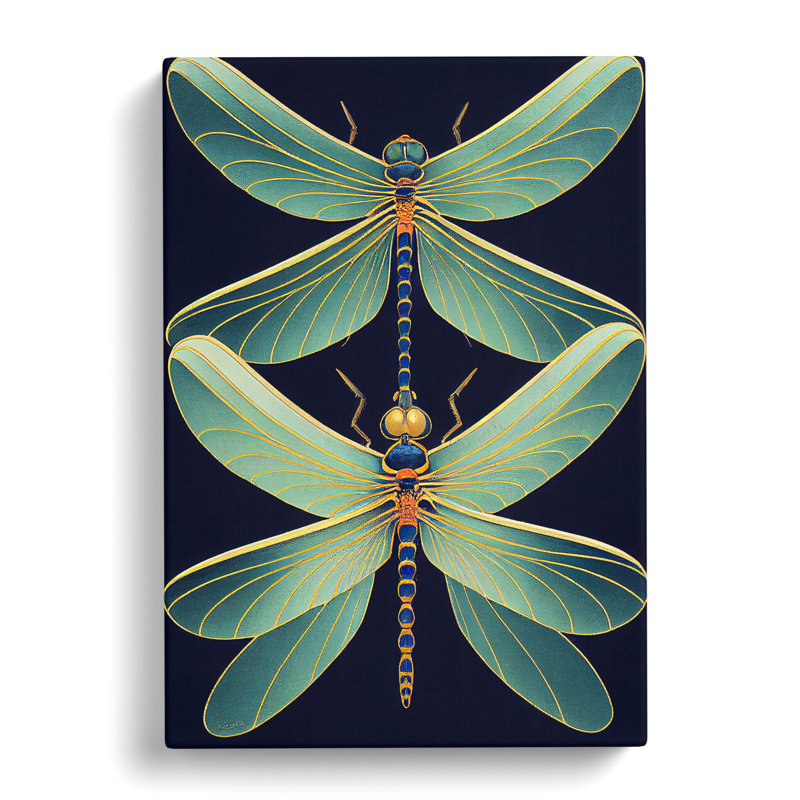XC1022-1796X Delicate Dragonflies - Print on Canvas, Wrapped Canvas, 76cm H x 50cm W x 3cm D