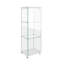 Vitrine moderne en verre avec lumières DEL, tablettes en verre trempé à 3 niveaux, conception à assemblage rapide-126560674