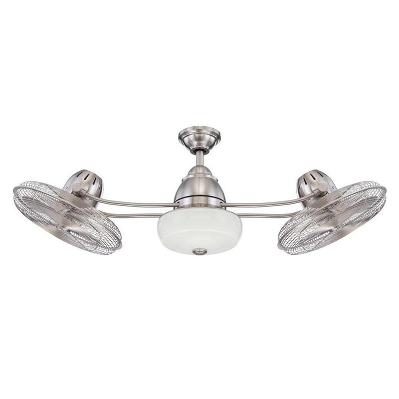 48'' Ceiling Fan with Light Kit, Stainless Steel