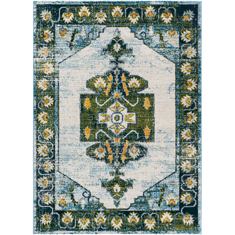 Fleeman Oriental Indoor Rug, Rectangle 6'7" x 9'