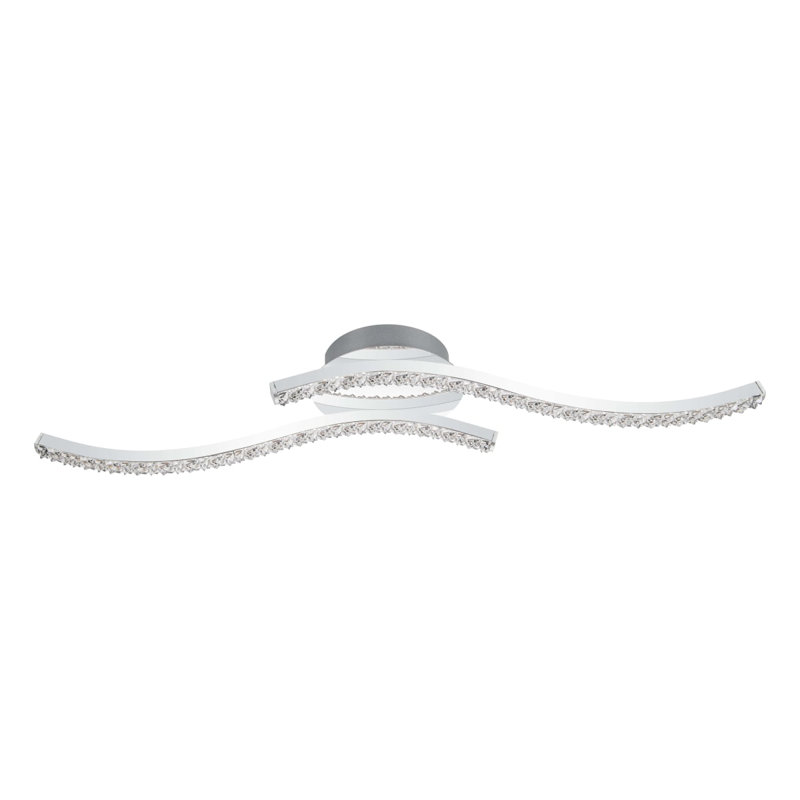 Kenworth 2 Light Built-in, Integrated LED, Modern, Wavy Beaded Ceiling Light - 54x12x8.5cm, non-dimmable, 3,000K Neutral white