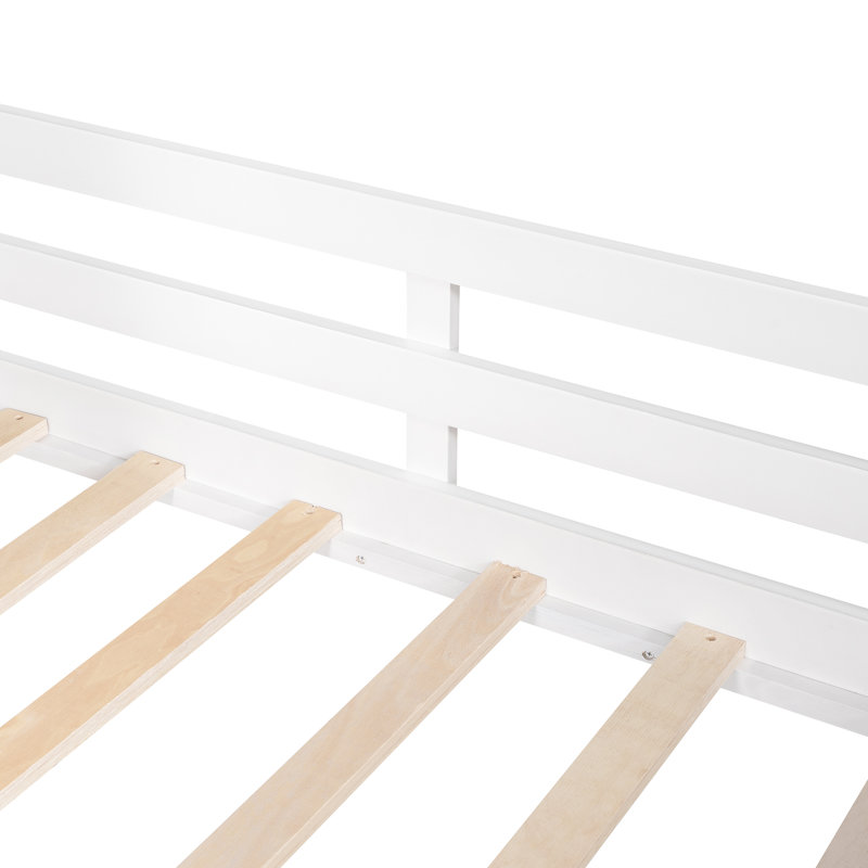 Shoshoni Twin Canopy Bed with Trundle by Harper Orchard, White 
