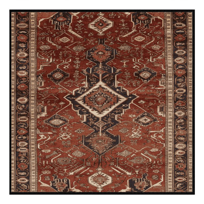 Tapis brun lavable à la machine