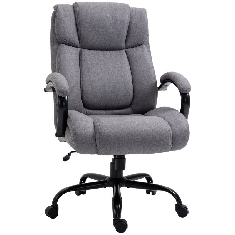 High Back Big And Tall Executive Office Chair 484Lbs With Wide Seat, Computer Desk Chair, Light Gray