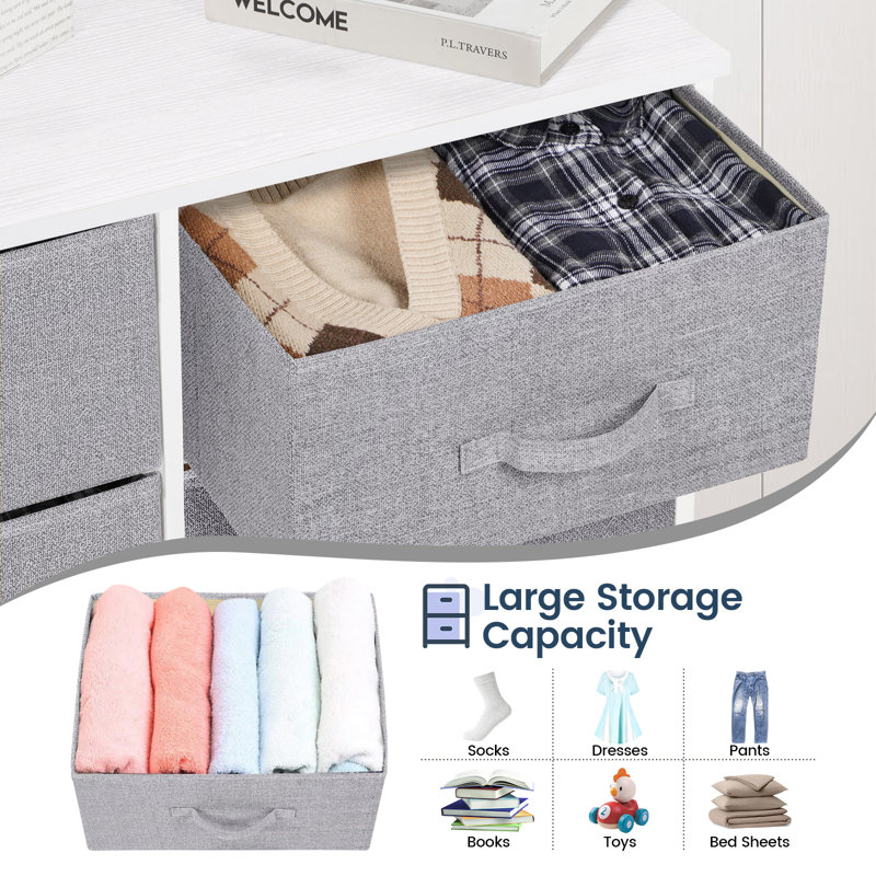 6 Drawer Storage Drawer, Grey