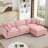 L-Shape Chenille Sectional Couches with Movable Ottoman-965963758