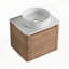 Meuble-lavabo mural avec lavabo d'art en céramique et porte à fermeture en douceur