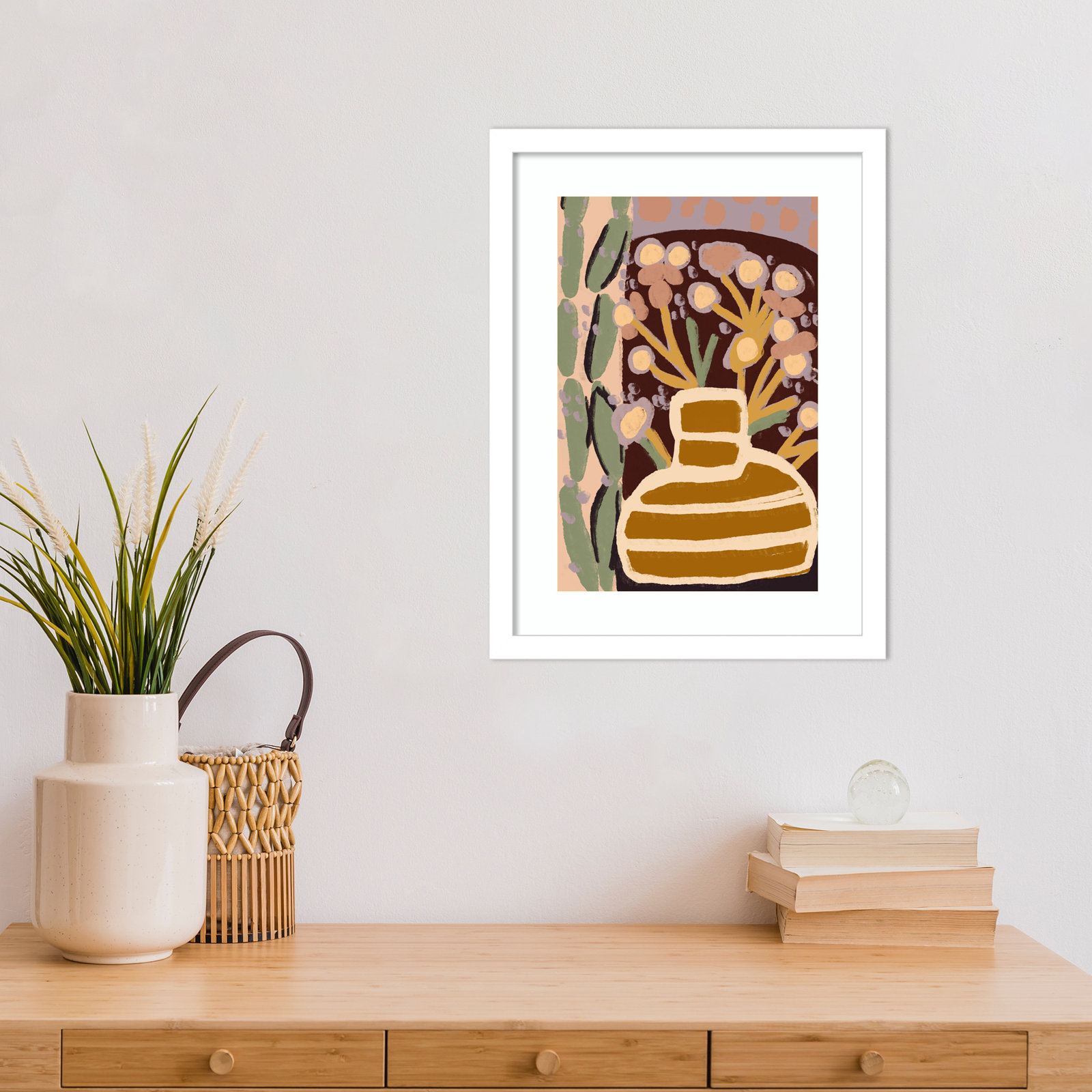 Galya "Pastel Impression" Print by Treechild, 17" H x 13" W, White Framed