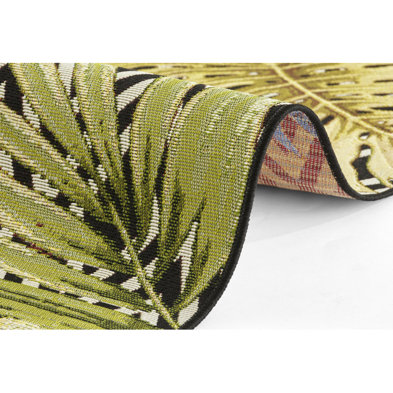 Brown/Green Indoor/Outdoor Rug, Runner 80 x 165cm